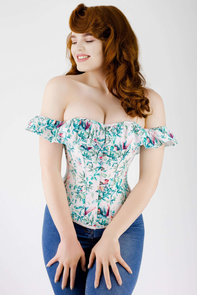 Birds Of Paradise Cold Shoulder Cotton Corset Top