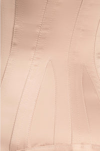 Corset Story WTVIC017 Champagne Matt Satin Longline Waist Taming Overbust