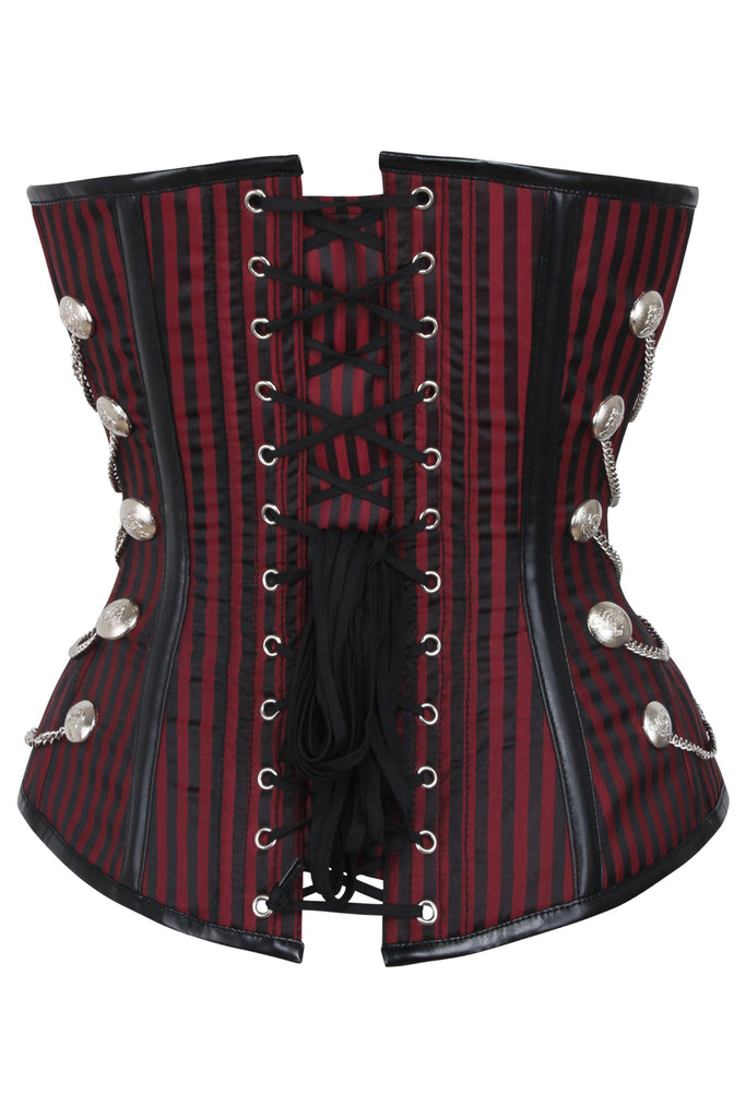 Corset Story BURWTA1315JBK Overbust With Hip Panels And Curved Hem