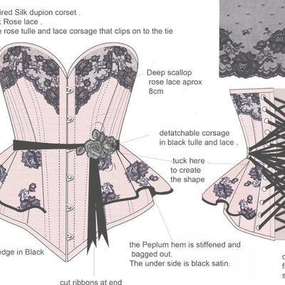 corset cover and bust holder - diagram
