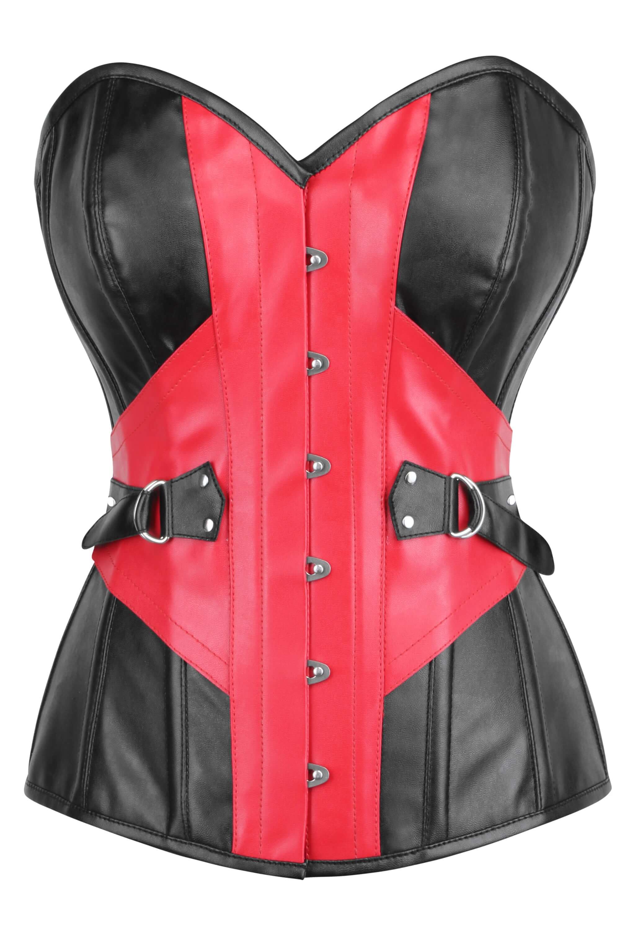 Pvc longline overbust buckled corset
