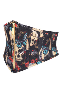 Skull Print Cotton Waspie Belt