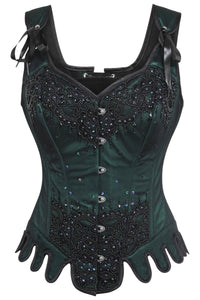 Green Couture Corset with Shoulder Straps