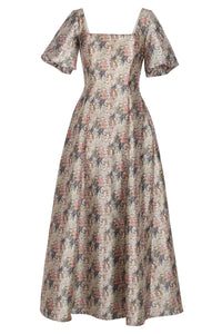 Floral Bloom Corset Dress with Flutter Sleeves