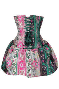 Bohemian Jewel-Tone Patchwork Corset Dress