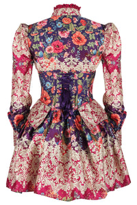 Regal Baroque Floral Costume Set with Underbust Corset, Skirt & Shirt