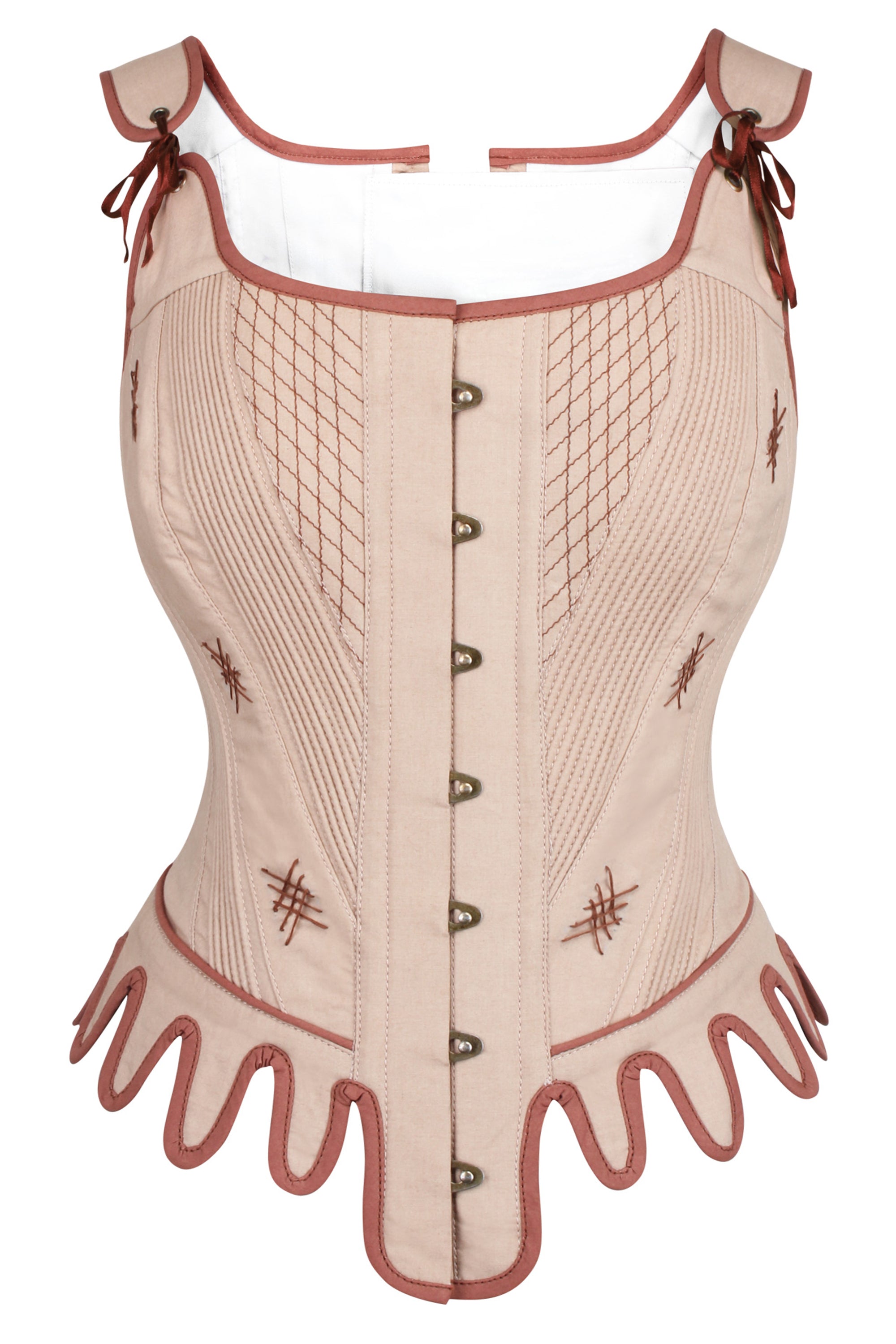 Historically Inspired Overbust Corset with Embroidery and Flossing