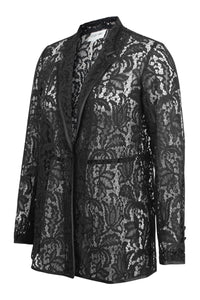 Black Sheer Lace Ladies Suit Jacket