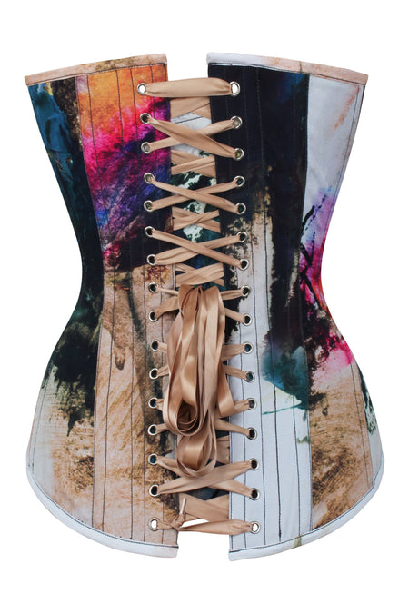 Corset Story MY-614 Abstract Ink Longline Overbust Corset