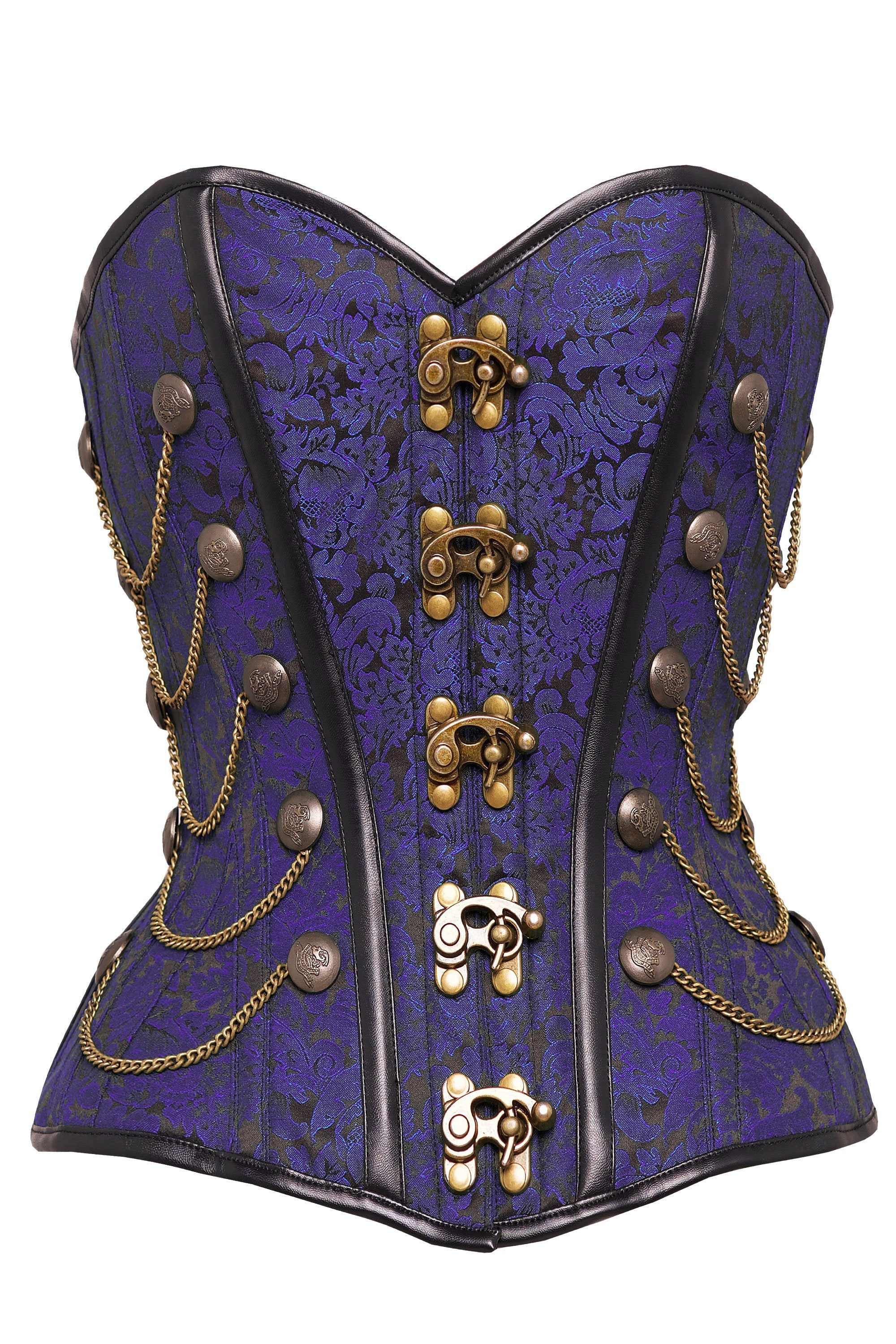 Purple Steampunk Corset With Chains - Main Image