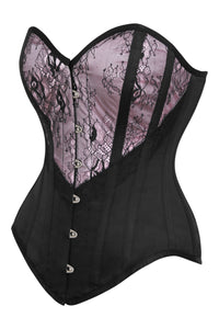 Pink and Black Overbust Lingerie Corset