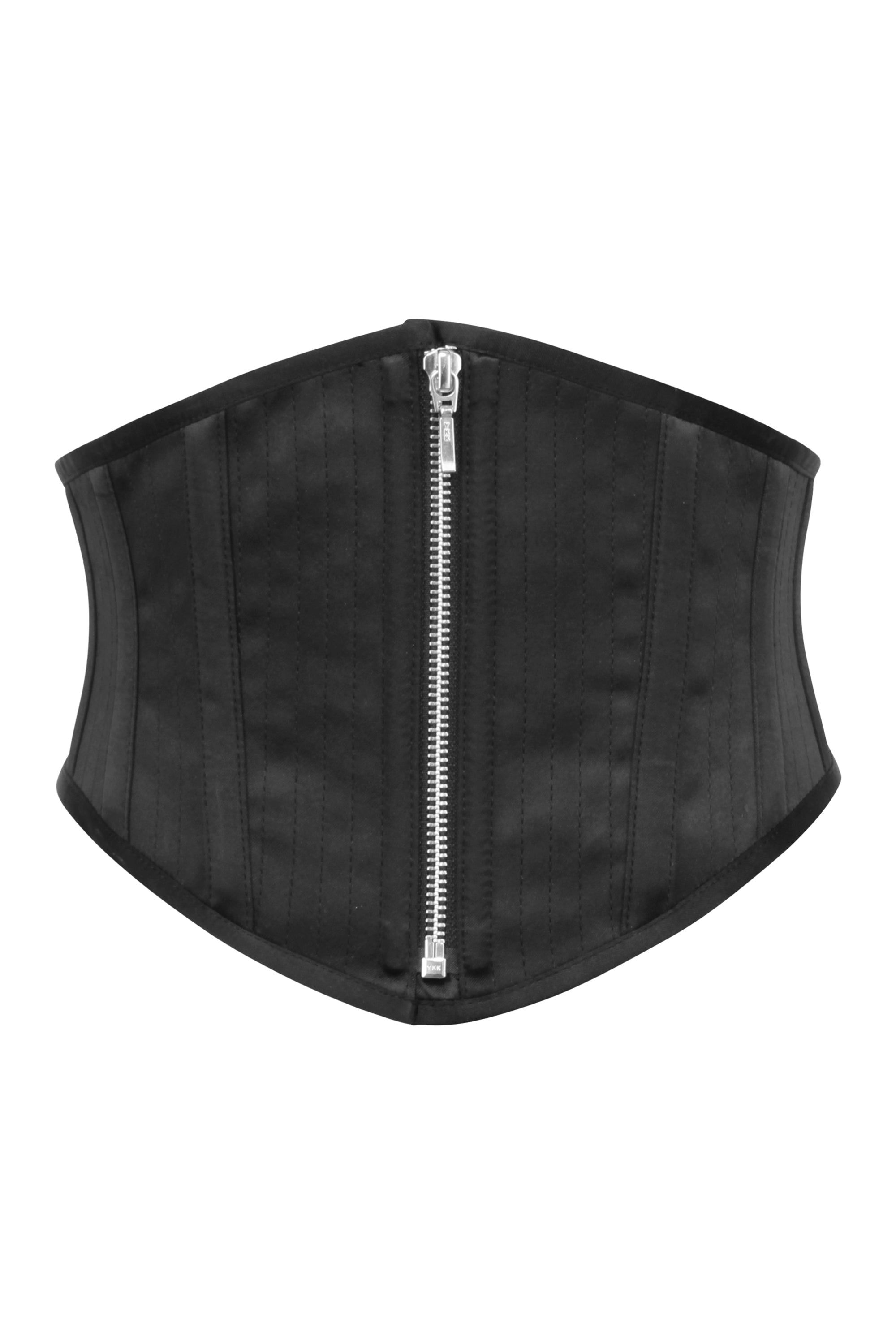 Black Satin Waist Training Waspie Underbust