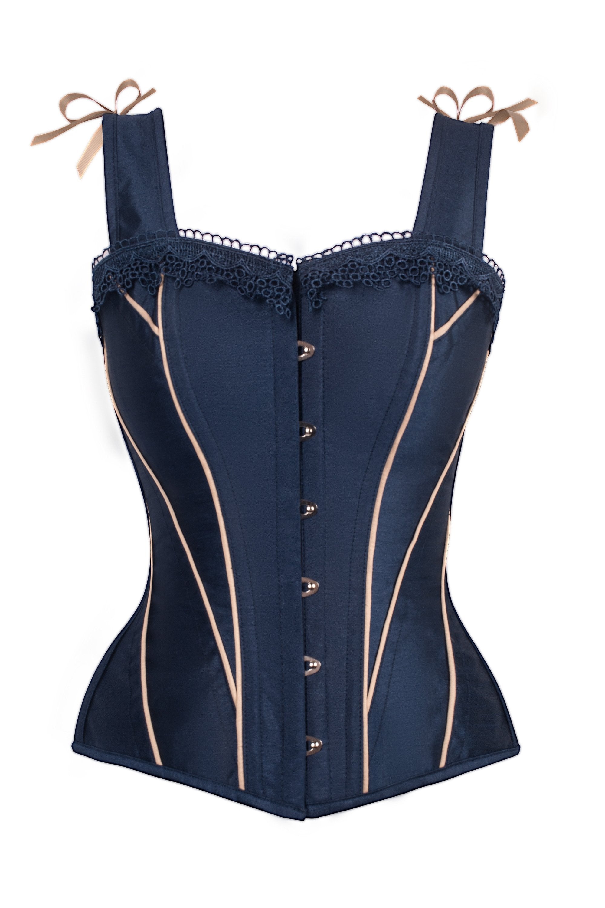 Daphne Blue Chambray Corset Top with Straps